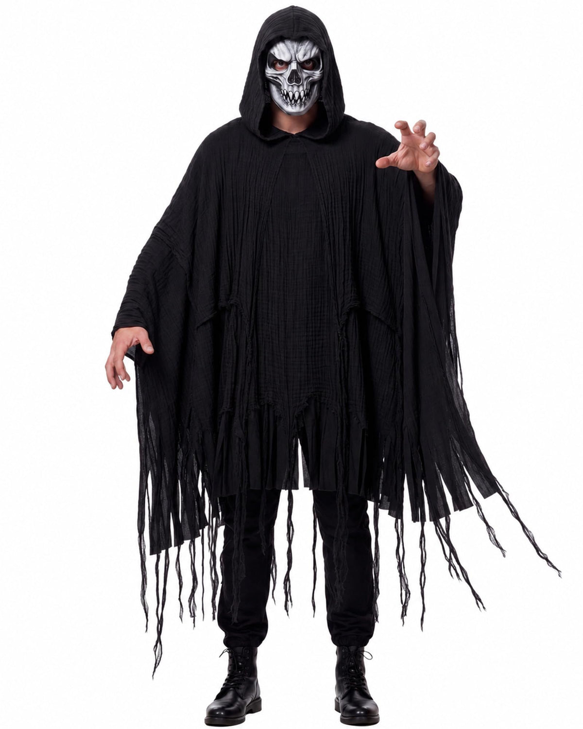 Grim Reaper Costume for Men Women Adult Scary Hooded Cloak Halloween Cape Cosplay Costumes