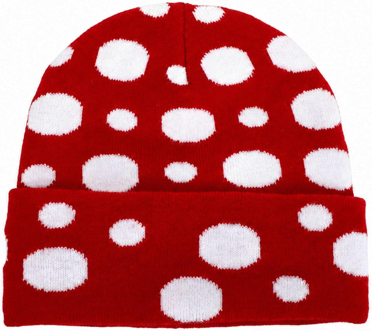 Halloween Mushroom Hat, Red White Beanie Costume Accessory
