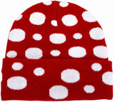 Halloween Mushroom Hat, Red White Beanie Costume Accessory