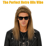 80s Blonde Mullet Wig Men Punk Rocker Costume Hair