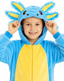Kids Axolotl Costume for Girls & Boys - 3D Hooded Salamander Jumpsuit Costume for Halloween Party