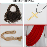 Men's Jesus Costume Adult Biblical Robe Costume with Accessories Halloween Cosplay Costume