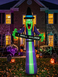 8FT Halloween Inflatable Witch Yard Decor, LED Blow Up Outdoor