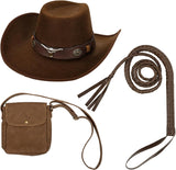 Brown Cowboy Costume Accessories Set for Adults