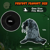 Witch Hat for Women, Distressed Gray, Polyester, One Size, Halloween Cosplay Costume Accessory