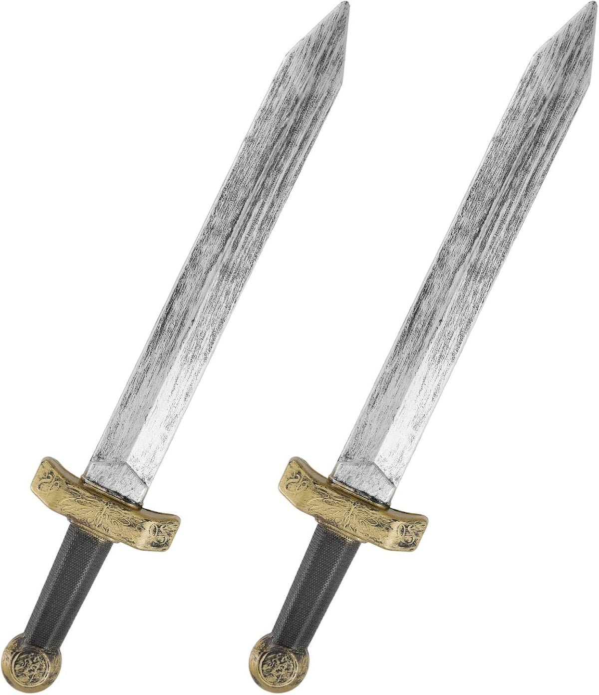 2pcs Toy Sword, LARP Sword for Kids, Cool Toys for Boys,Medieval Knight Weapons Prop Silver