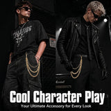 Hip Hop Chain Belt for Men Women, Triple Layer Pants Chain