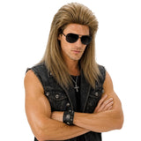Heavy Metal Rocker Mullet Wig and Sunglasses Set for Men Women