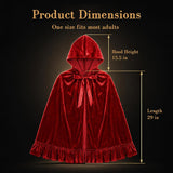 Red Hooded Short Cape for Women