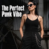 Hip Hop Chain Belt for Men Women, Triple Layer Pants Chain