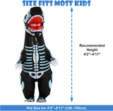 Inflatable Skeleton Dinosaur Costume for Kids, Funny Blow Up T-Rex Costumes for Halloween Cosplay Parties