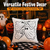 Halloween Pillow Covers 18x18 Set of 2, Single Ghost Cases