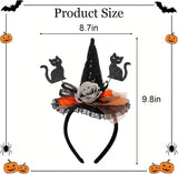 Witch Hat Headband for Women, Halloween Costume Accessory