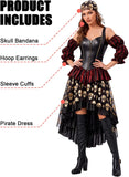 Womens Pirate Costume, Halloween Pirate Dress for Women