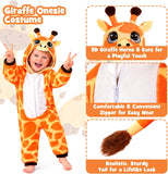 Toddler Giraffe Costume for Girls & Boys - 3D Hooded Animal Jumpsuit for Halloween Party