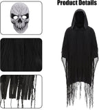 Grim Reaper Costume for Men Women Adult Scary Hooded Cloak Halloween Cape Cosplay Costumes
