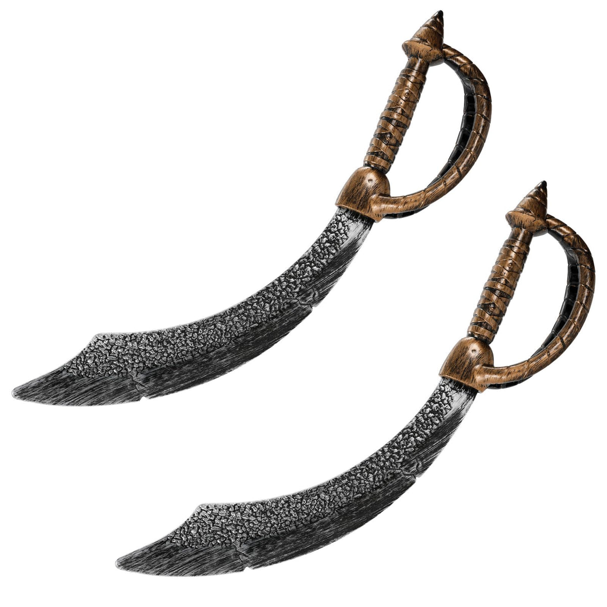 2PCS Plastic Pirate Sword, Curved Cutlass Costume Prop