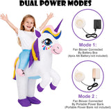 Inflatable Unicorn Costume for Kids, Funny Ride-on Blow Up