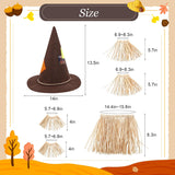 Scarecrow Costume Accessories Set with Hat for Kids, 6 Pieces