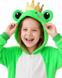 Kids Frog Costume for Girls & Boys - 3D Hooded Animal Jumpsuit Costume for Halloween Party