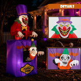 6FT Halloween Inflatable Outdoor Decorations, Blow Up Scary Clown Skeleton with Built-in Bright LEDs, Yard Lawn Garden Party Decor
