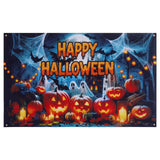 Happy Halloween Banner, Pumpkin Halloween Backdrops for Wall