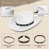 Cowboy Hat with Hat Band for Women Men