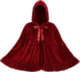 Red Hooded Short Cape for Women