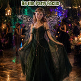 Black Fairy Wings for Women, 3-Piece Costume Accessory Set