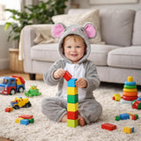 Toddler Mouse Costume for Girls & Boys - 3D Hooded Animal Jumpsuit for Halloween Party