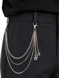 Hip Hop Chain Belt for Men Women, Triple Layer Pants Chain