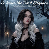 Gray Ombre Wig for Women, Long Wavy Costume Wig