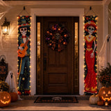Lighted Halloween Porch Sign Banners,Dia De Los Muertos Decor
