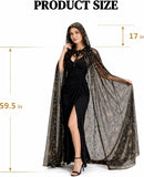 Halloween Gold Hooded Costume Cloak