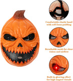 Kids Pumpkin Head Halloween Costume, Jack-o'-Lantern Jumpsuit Costume Set with Light-Up Mask for Halloween Party