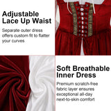 Renaissance Festival Costumes for Women, 4 PCS Medieval Dress Set