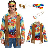 Men's Retro 1960s Hippie Costume for Halloween Party