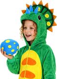 Kids Dinosaur Costume for Girls & Boys - 3D Hooded Animal Jumpsuit Costume for Halloween Party