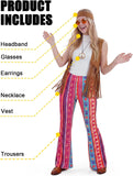 Hippie Outfits for Women, 60s 70s costumes for Halloween Party