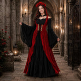Renaissance Festival Costumes for Women, 4 PCS Medieval Dress Set