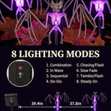 Solar Halloween Outdoor Skull Stake Lights, 8 Modes Remote