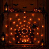 4FT Lighted Halloween Decorations Spider Web, Orange