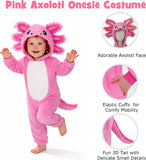 Toddler Axolotl Costume for Girls & Boys - 3D Hooded Animal Jumpsuit for Halloween Party