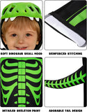 Dinosaur Skeleton Costume for Toddler Boys, Halloween Jumpsuit with Hood and Tail - Dino Hood with Teeth Design