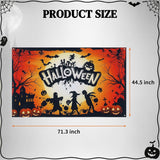 Happy Halloween Banner, Orange Pumpkin Halloween Backdrops