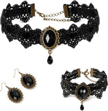 Raven Costume Accessories for Women, Necklace and Earrings Set