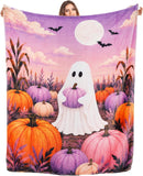 Ghost Blanket, Cute Pastel Halloween Blanket