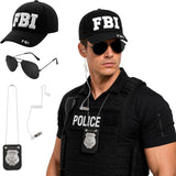 4-Piece Police Officer Costume Accessories Set for Adults