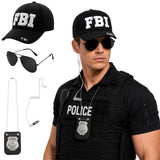4-Piece Police Officer Costume Accessories Set for Adults