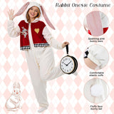 Adult Magical Bunny Onesie Costume - 3D Hooded Animal One-Piece Pajama for Halloween Women